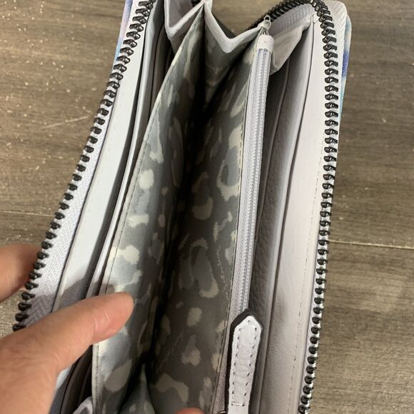 Aimee Kestenberg Leather Zip It Up Continental Wallet Tie Dye Colorful Pocket - Picture 11 of 16